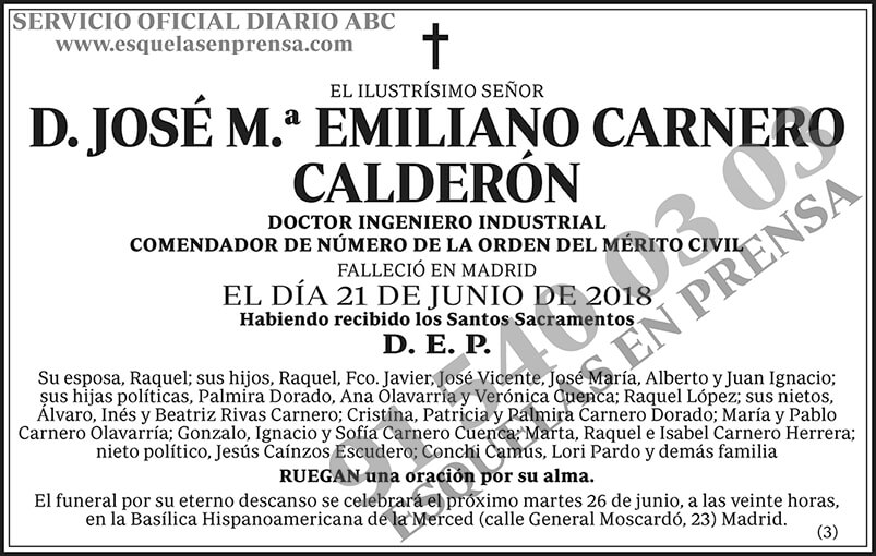 José M.ª Emiliano Carnero Calderón